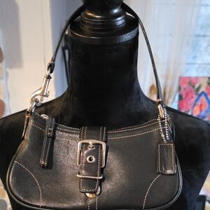 Coach Black Leather Shoulder Bag